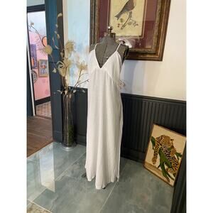 J.Crew White Linen Cotton Maxi Dress 3X Plus Size Crisscross Back